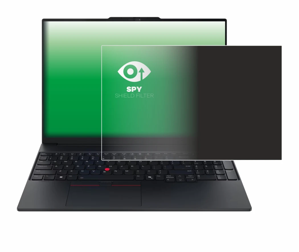 Abbildung des Geräts Lenovo ThinkPad E16 Gen 4 mit einer Vielzahl des Displayschutzes.