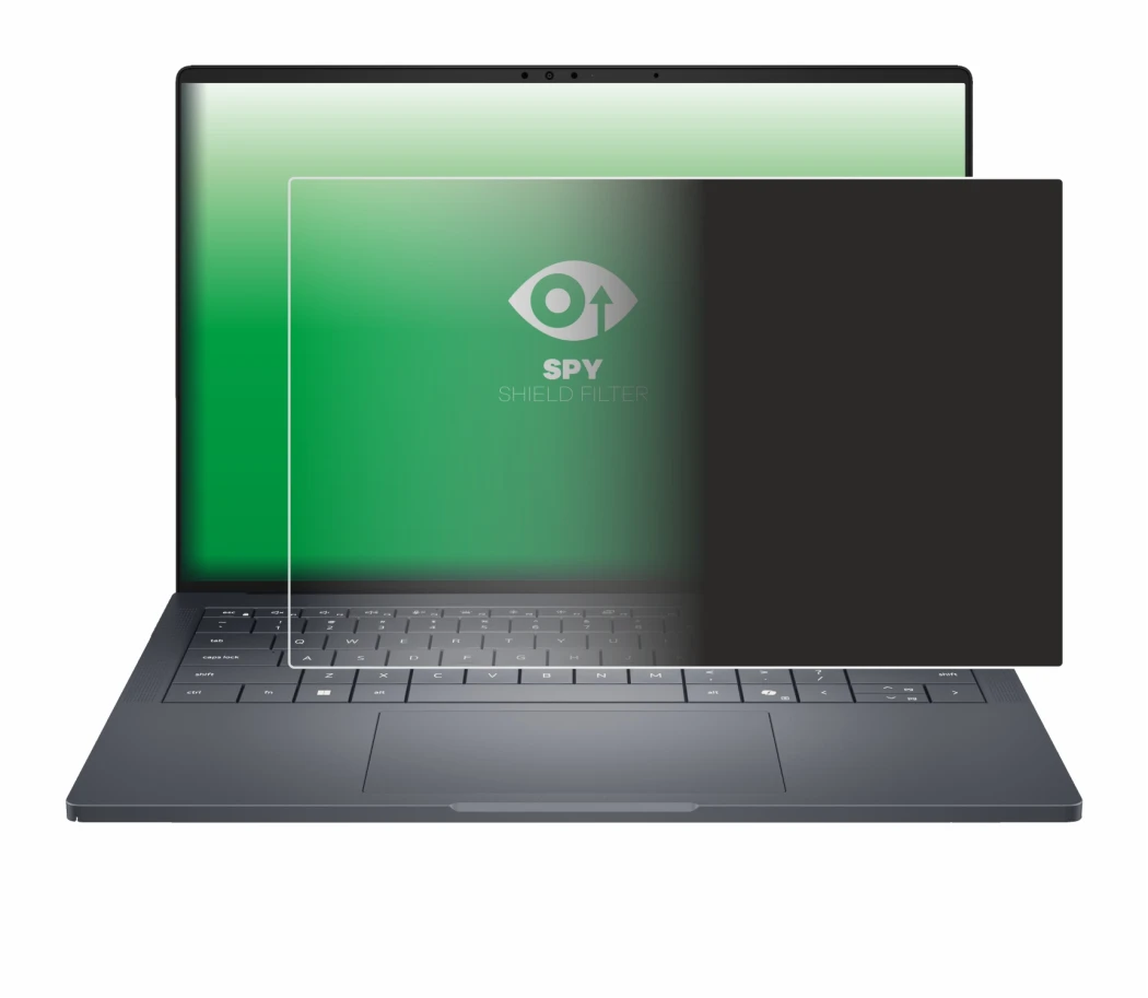 Abbildung des Geräts Dell Pro Max 14 Premium mit einer Vielzahl des Displayschutzes.