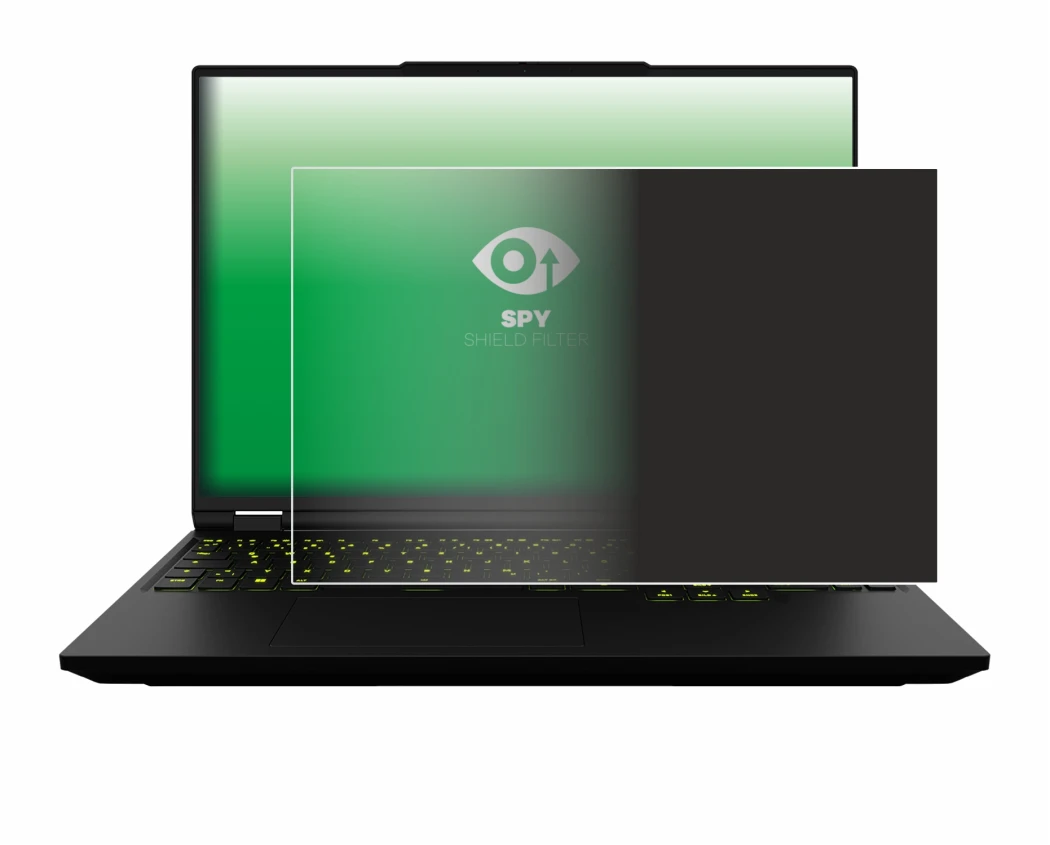 Abbildung des Geräts XMG Neo 16 mit einer Vielzahl des Displayschutzes.