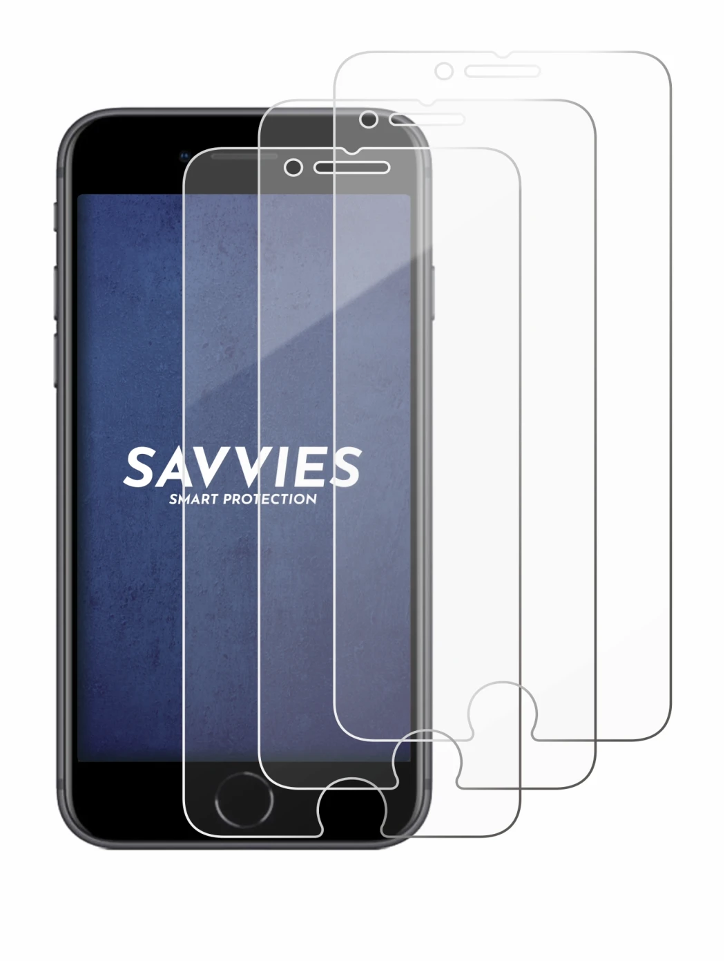 Abbildung des Geräts Apple iPhone 8 mit einer Vielzahl des Displayschutzes.