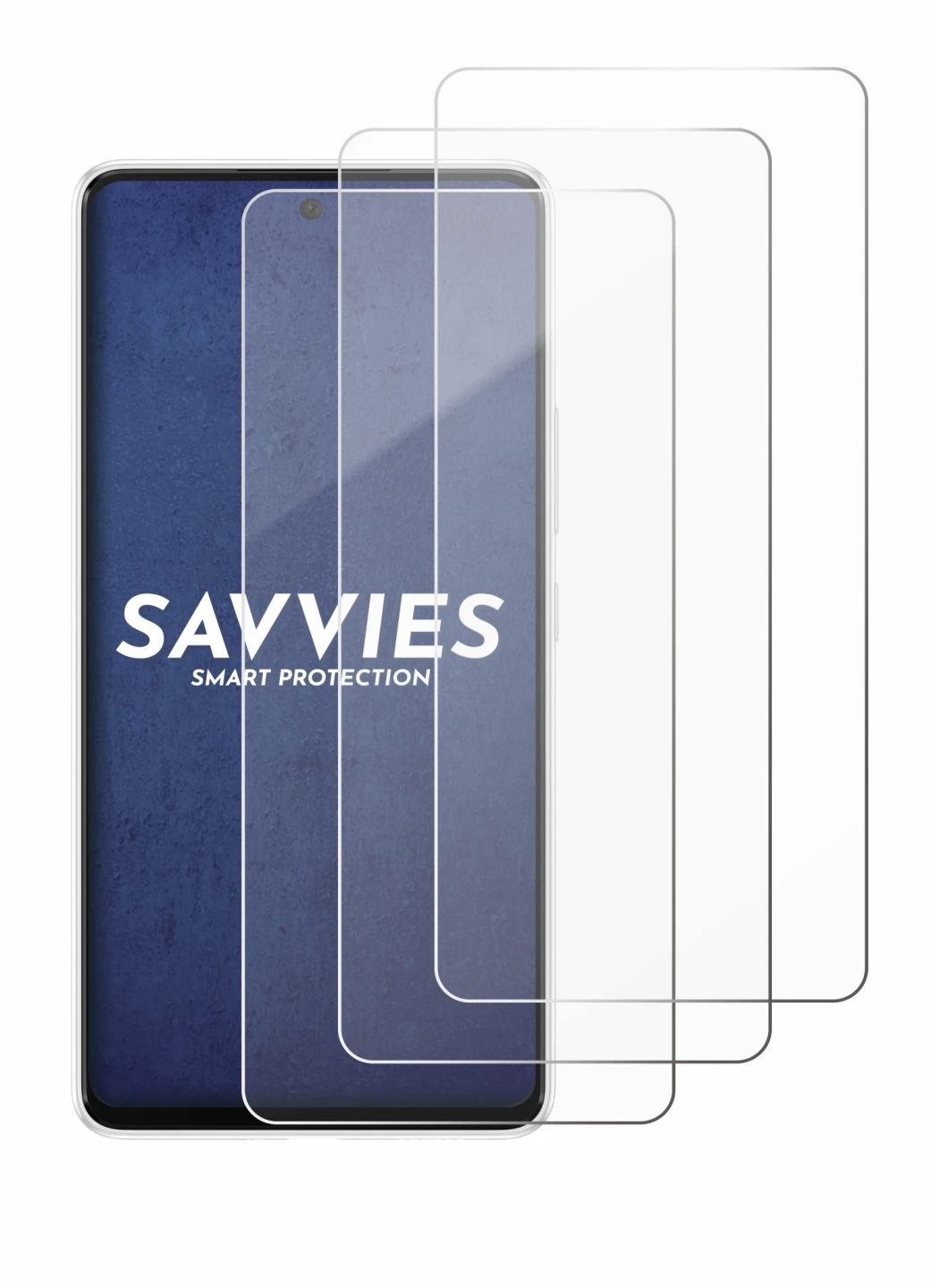 Abbildung des Geräts Samsung Galaxy A53 5G mit einer Vielzahl des Displayschutzes.