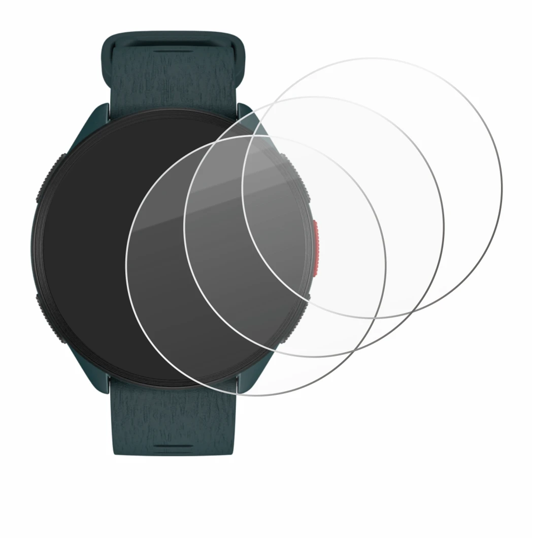 Abbildung des Geräts Polar Pacer mit einer Vielzahl des Displayschutzes.