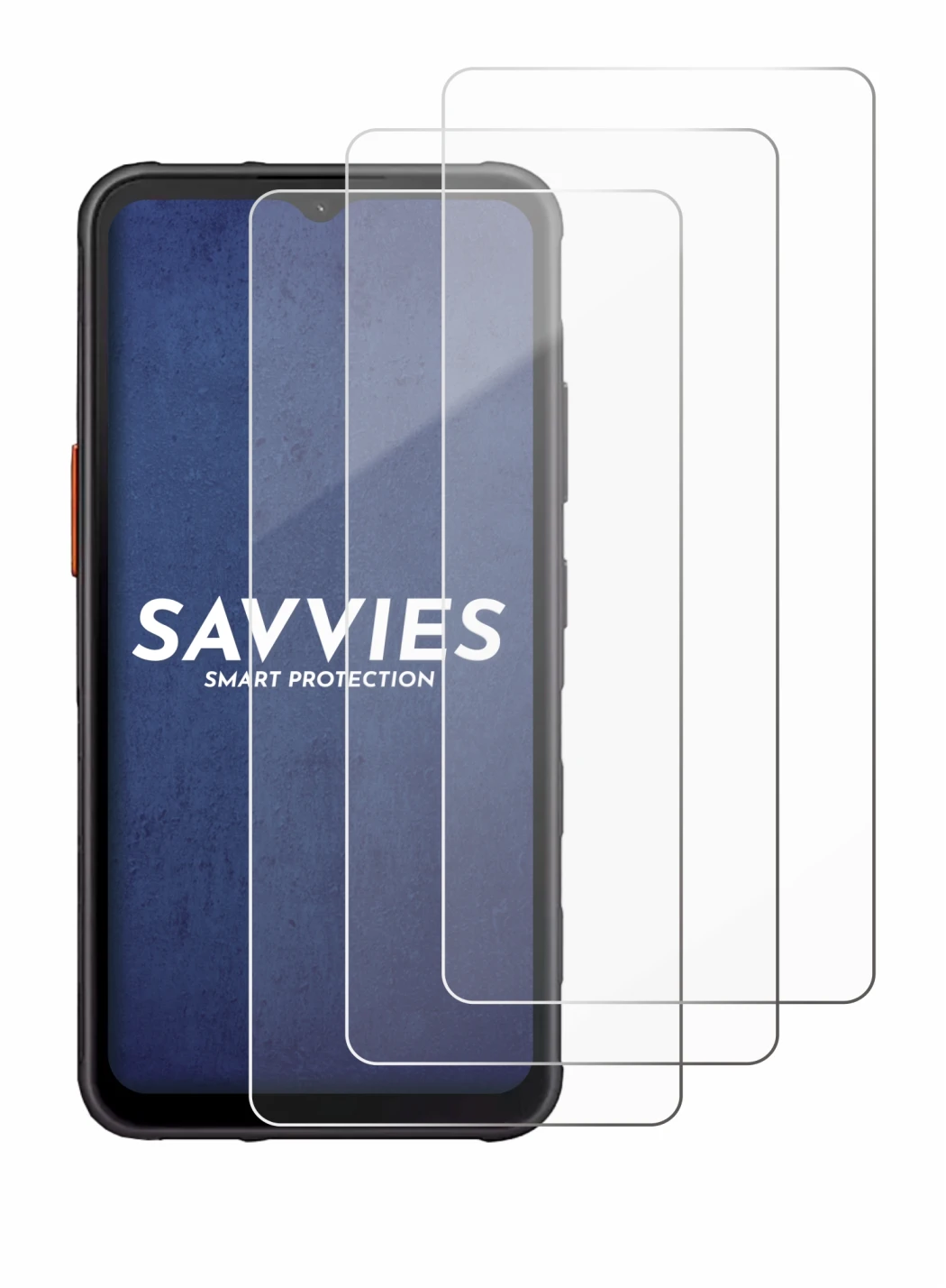 Abbildung des Geräts Samsung Galaxy XCover 7 mit einer Vielzahl des Displayschutzes.