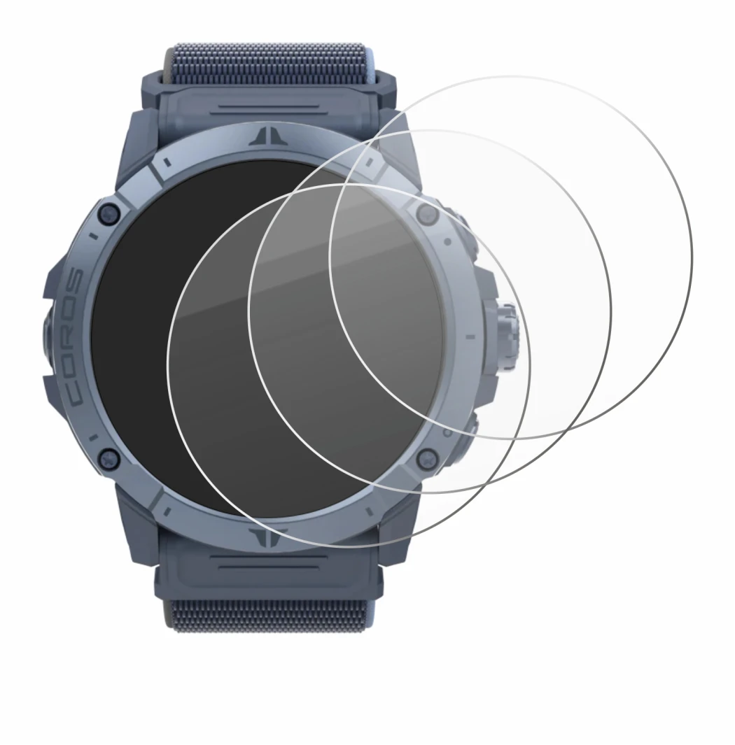 Abbildung des Geräts Coros Vertix 2S mit einer Vielzahl des Displayschutzes.