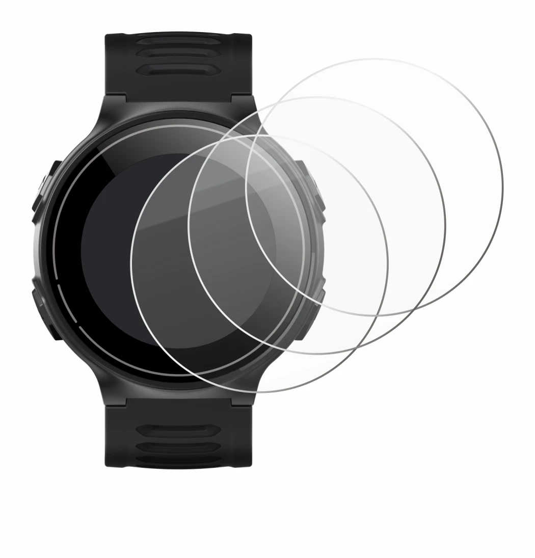 Abbildung des Geräts Kiprun GPS 500 Coros mit einer Vielzahl des Displayschutzes.