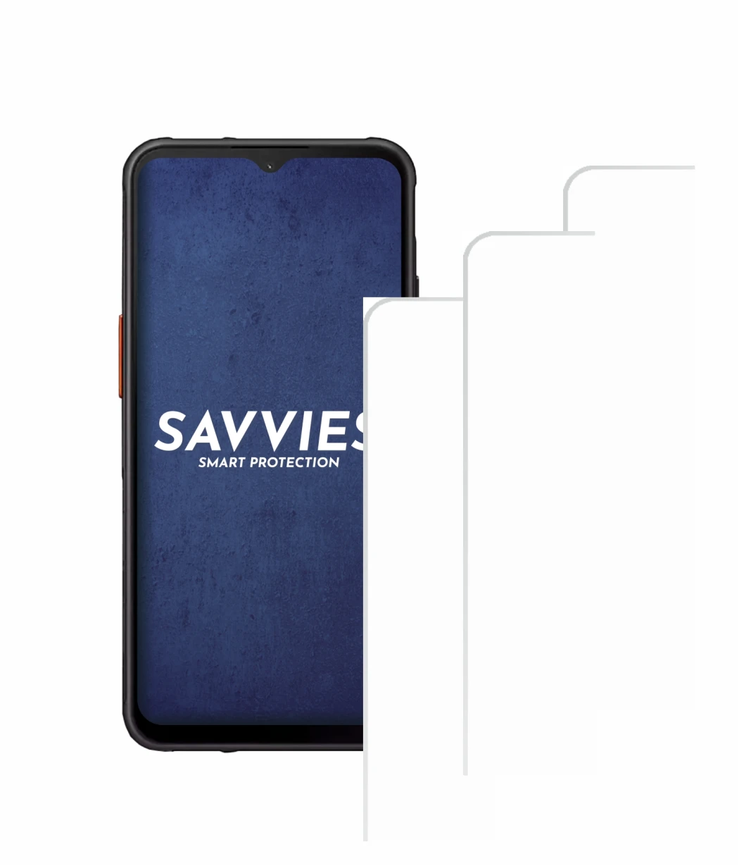 Abbildung des Geräts Samsung Galaxy XCover 7 Pro mit einer Vielzahl des Displayschutzes.