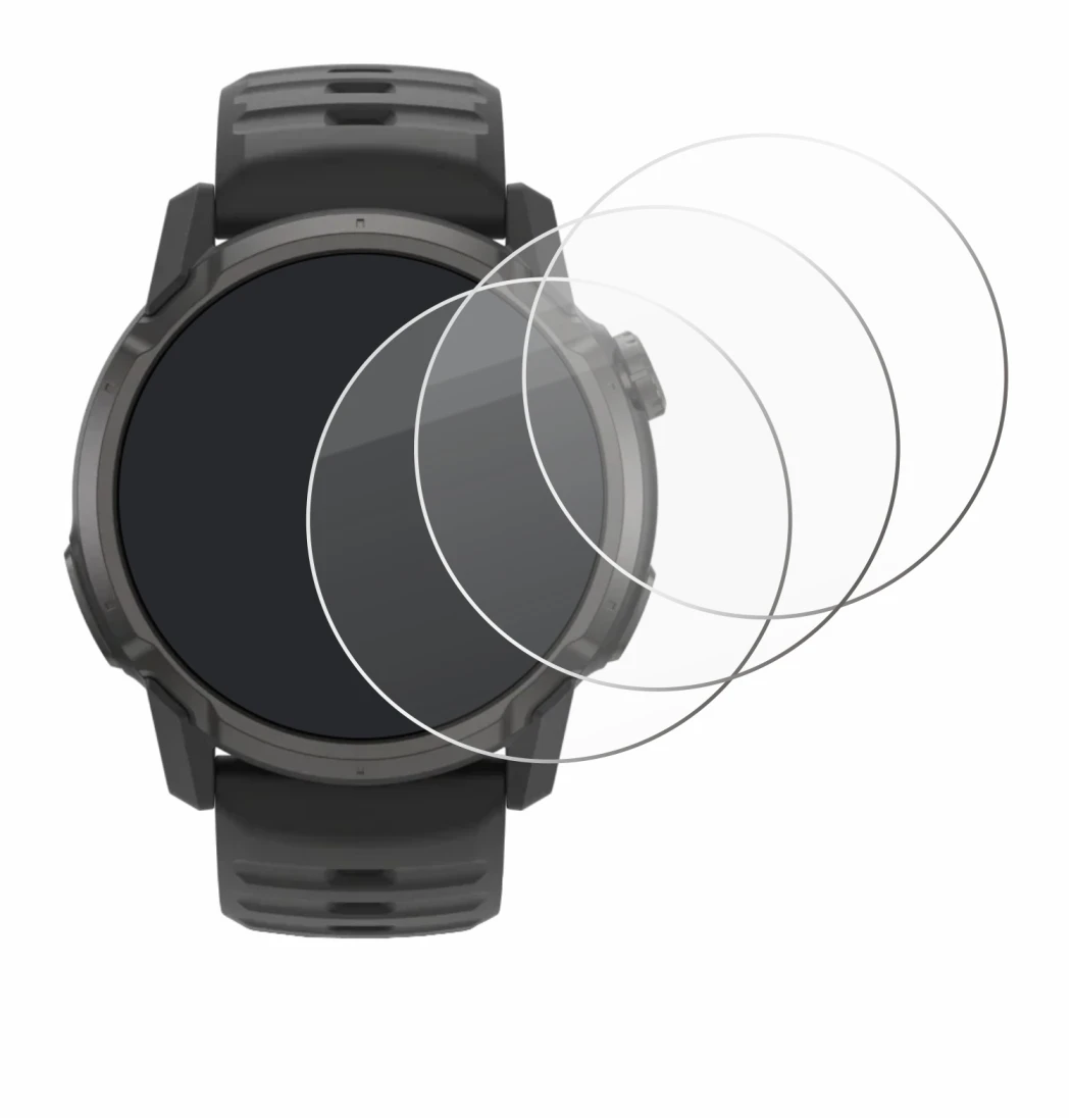 Abbildung des Geräts Coros Apex 4 (42 mm) mit einer Vielzahl des Displayschutzes.