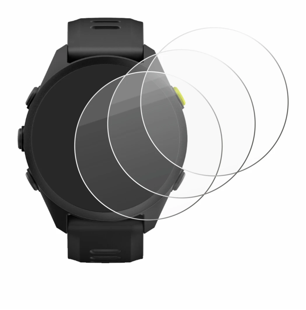 Abbildung des Geräts Garmin Forerunner 70 mit einer Vielzahl des Displayschutzes.