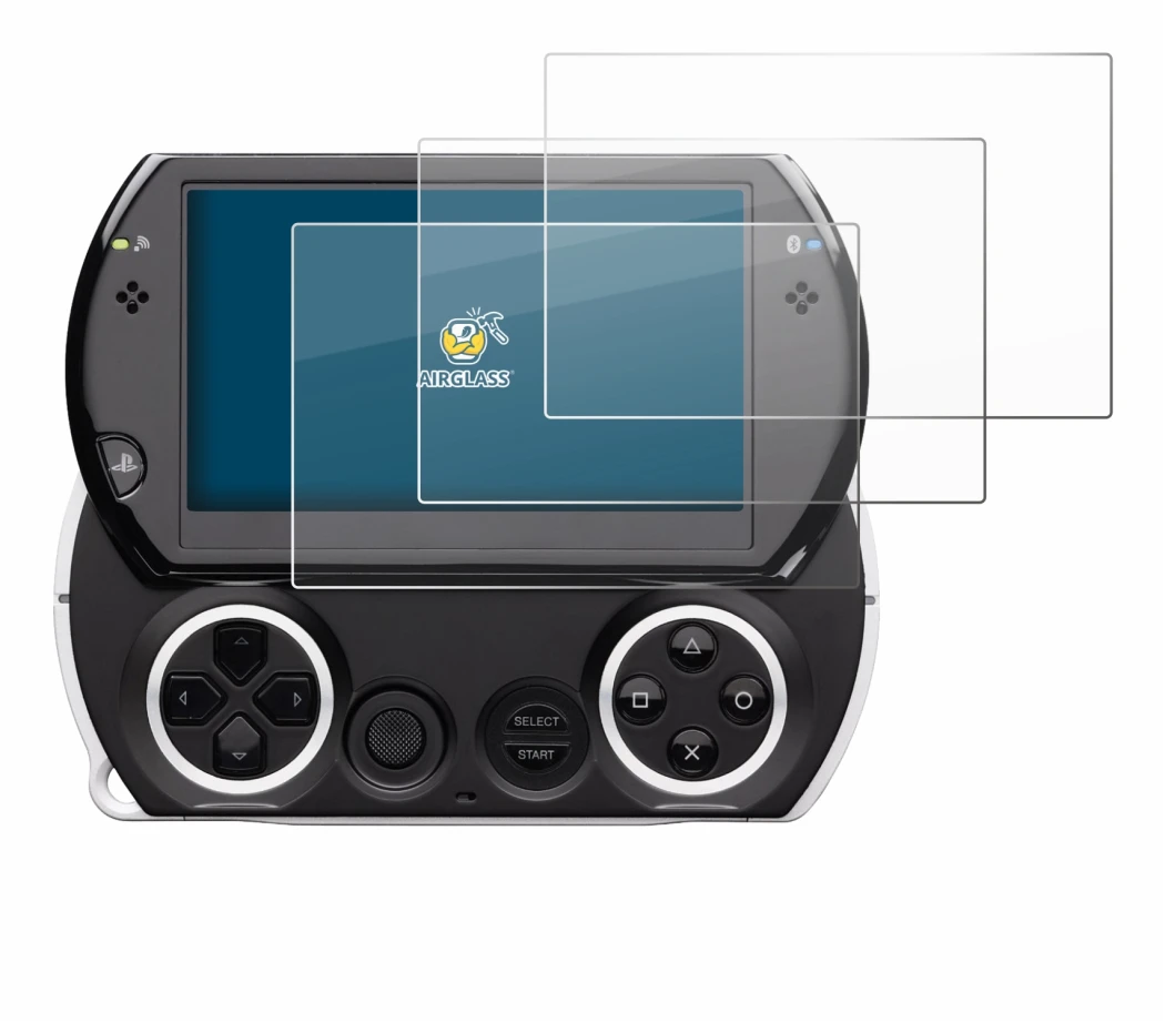 Abbildung des Geräts Sony PSP Go mit einer Vielzahl des Displayschutzes.