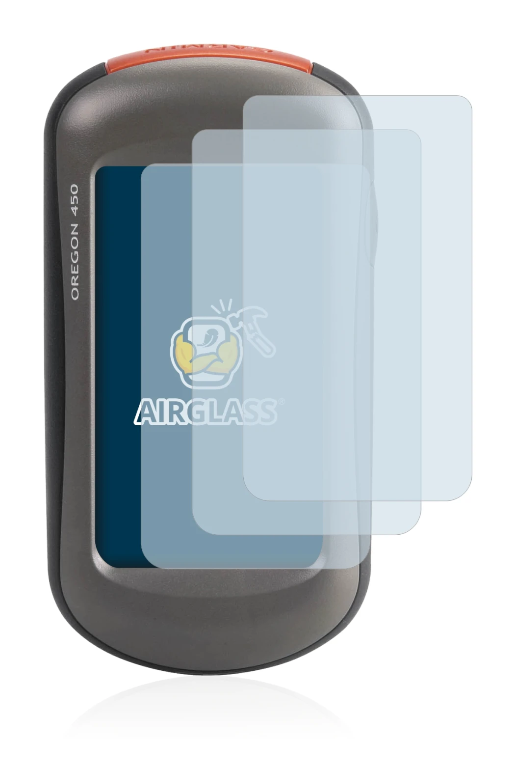 Abbildung des Geräts Garmin Oregon 450 mit einer Vielzahl des Displayschutzes.