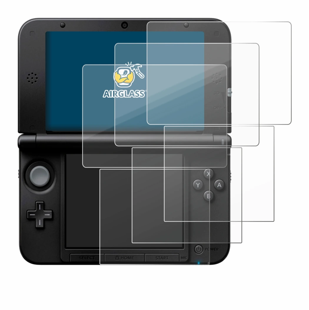 Abbildung des Geräts Nintendo 3DS XL SPM7800 mit einer Vielzahl des Displayschutzes.