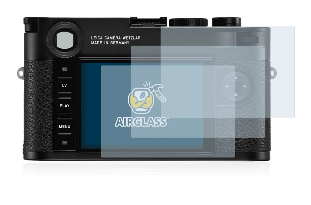 Abbildung des Geräts Leica M10 mit einer Vielzahl des Displayschutzes.