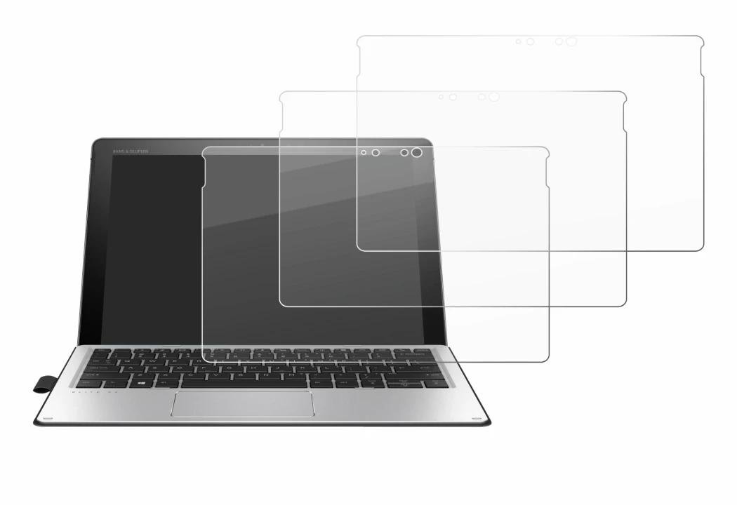 Abbildung des Geräts HP Elite x2 1012 G2 mit einer Vielzahl des Displayschutzes.