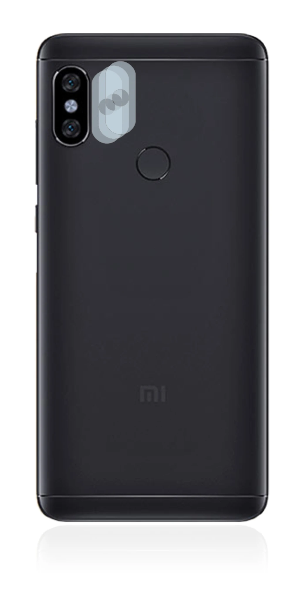 Abbildung des Geräts Xiaomi Redmi Note 5 (NUR Kameraschutz) mit einer Vielzahl des Displayschutzes.