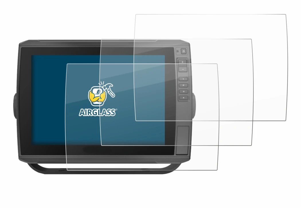 Abbildung des Geräts Garmin ECHOMAP Ultra 102sv mit einer Vielzahl des Displayschutzes.