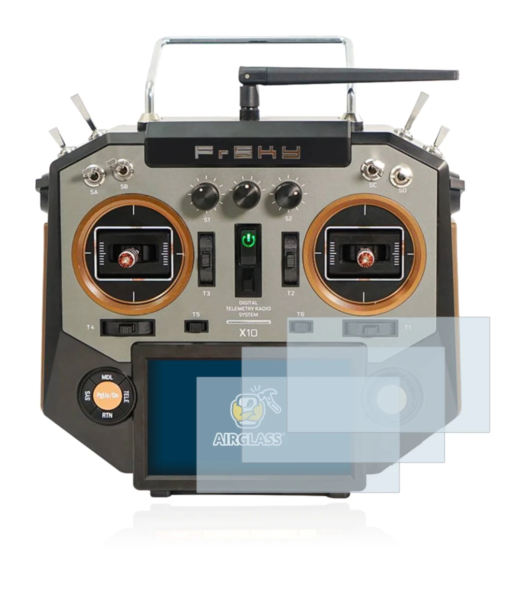 Abbildung des Geräts FrSky Horus X10 mit einer Vielzahl des Displayschutzes.