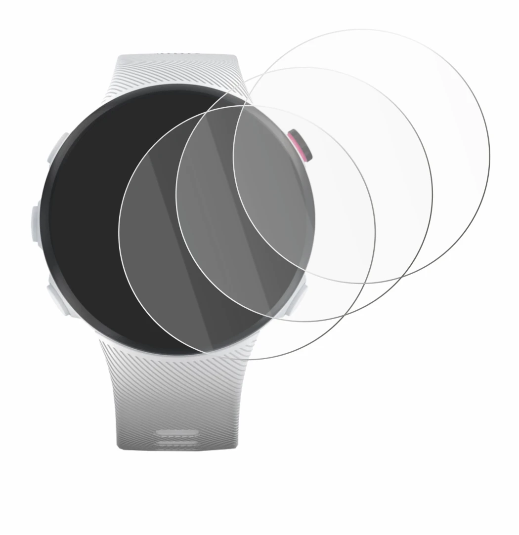 Abbildung des Geräts Garmin Forerunner 45S mit einer Vielzahl des Displayschutzes.