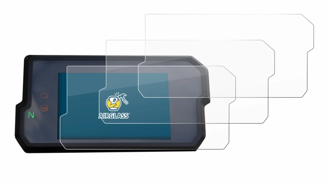 Abbildung des Geräts KTM 125 / 390 Duke 2017+ mit einer Vielzahl des Displayschutzes.