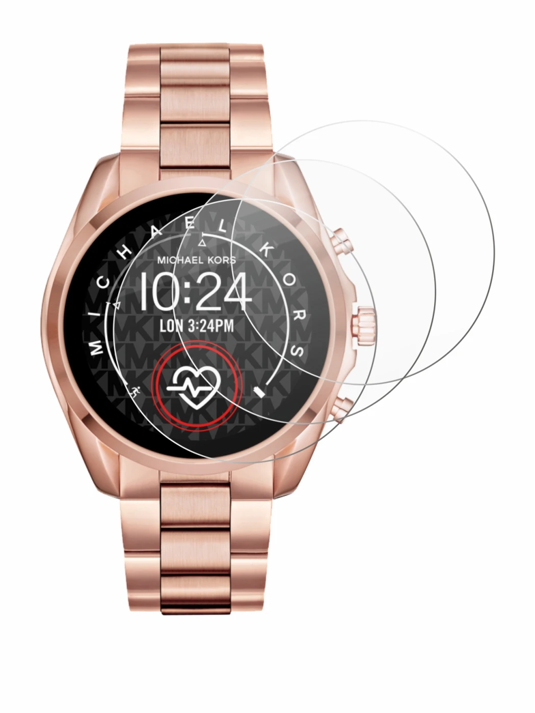 Abbildung des Geräts Michael Kors Access Bradshaw 2 mit einer Vielzahl des Displayschutzes.