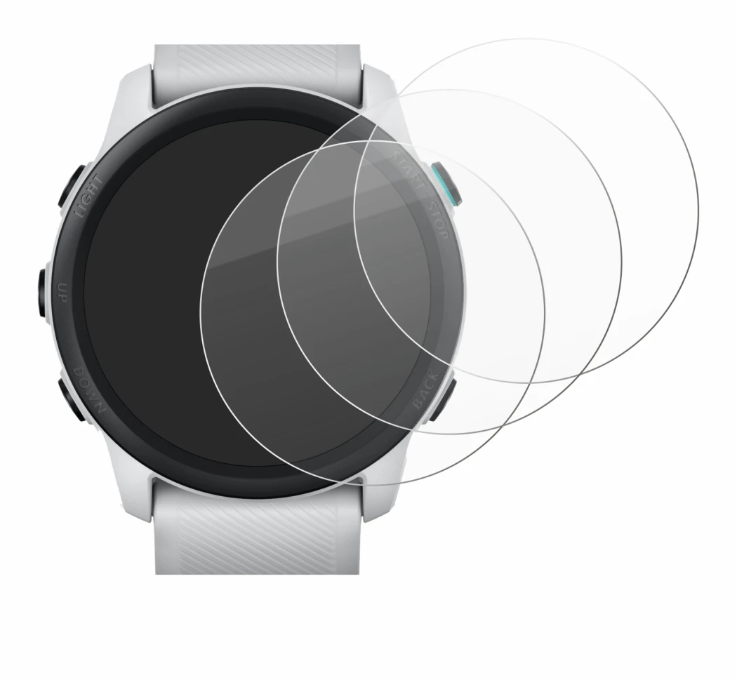 Abbildung des Geräts Garmin Forerunner 745 mit einer Vielzahl des Displayschutzes.