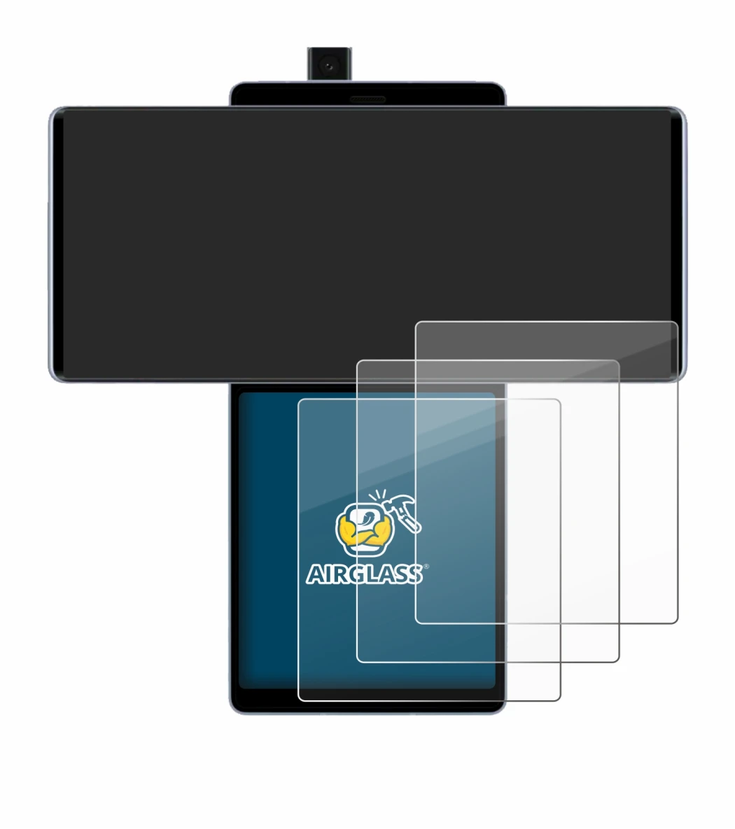 Abbildung des Geräts LG Wing (Hinteres Display) mit einer Vielzahl des Displayschutzes.