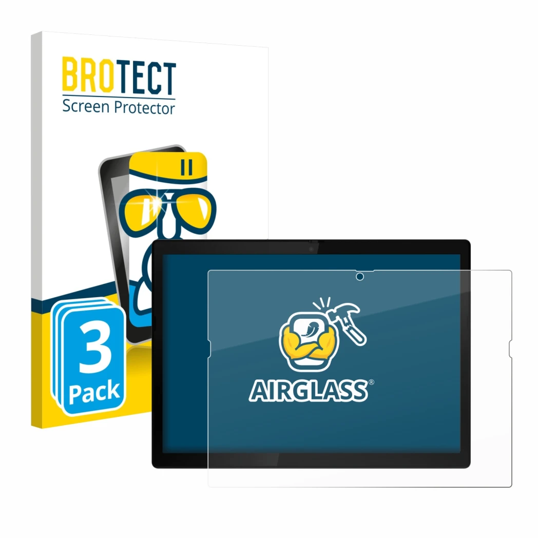 Vorderseite einer Produktverpackung mit dem Markenlogo BROTECT. Daneben ist das Gerät Lenovo ThinkPad X12 Gen 1 mit dem zugehö