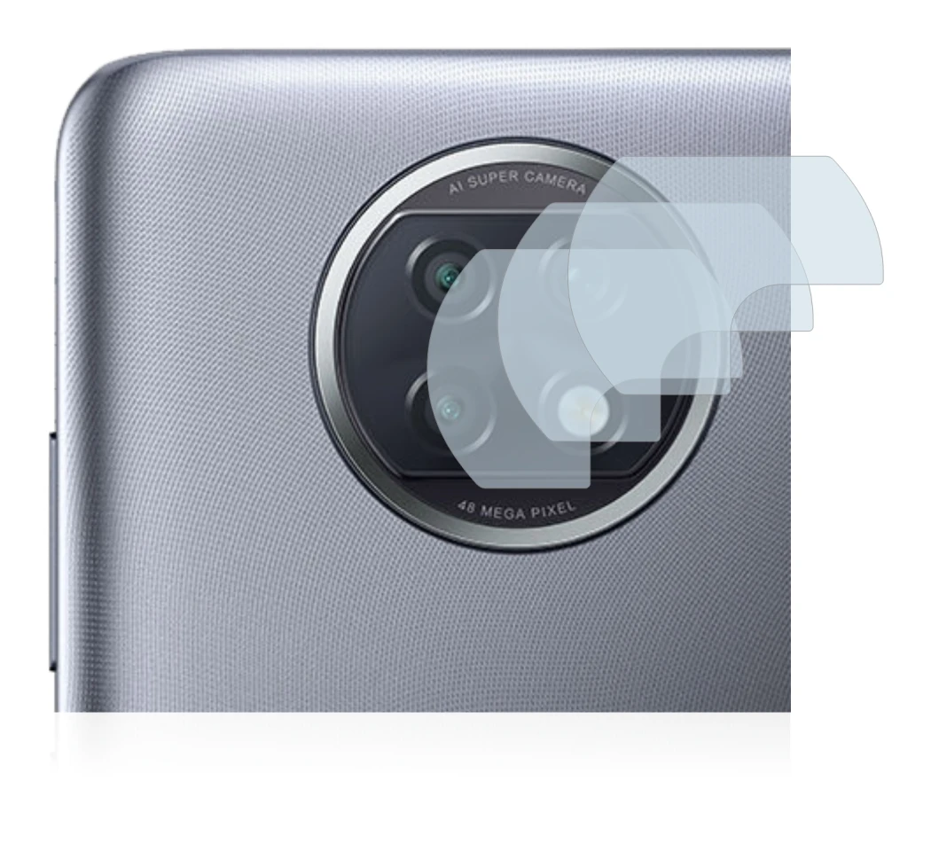 Abbildung des Geräts Xiaomi Redmi Note 9T 5G (NUR Kameraschutz) mit einer Vielzahl des Displayschutzes.