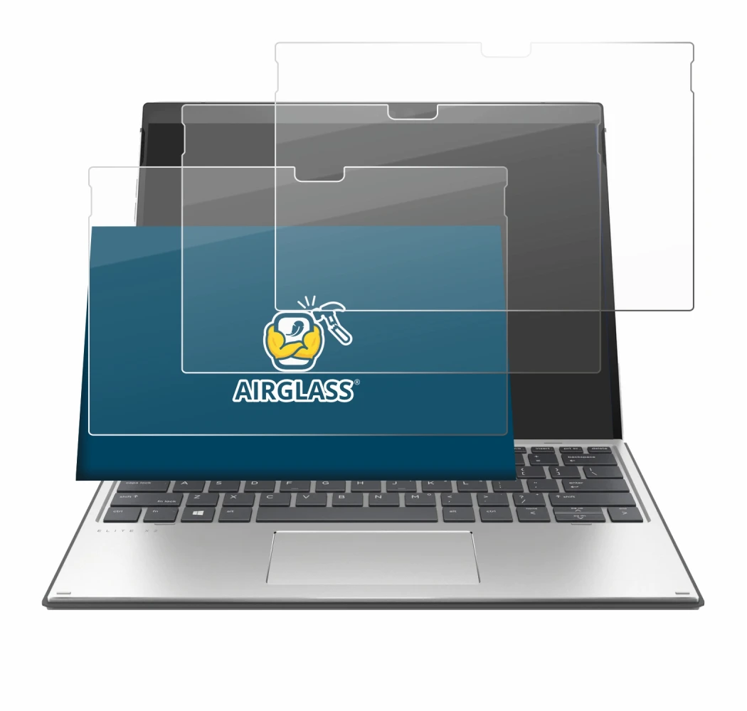 Abbildung des Geräts HP Elite x2 G8 mit einer Vielzahl des Displayschutzes.