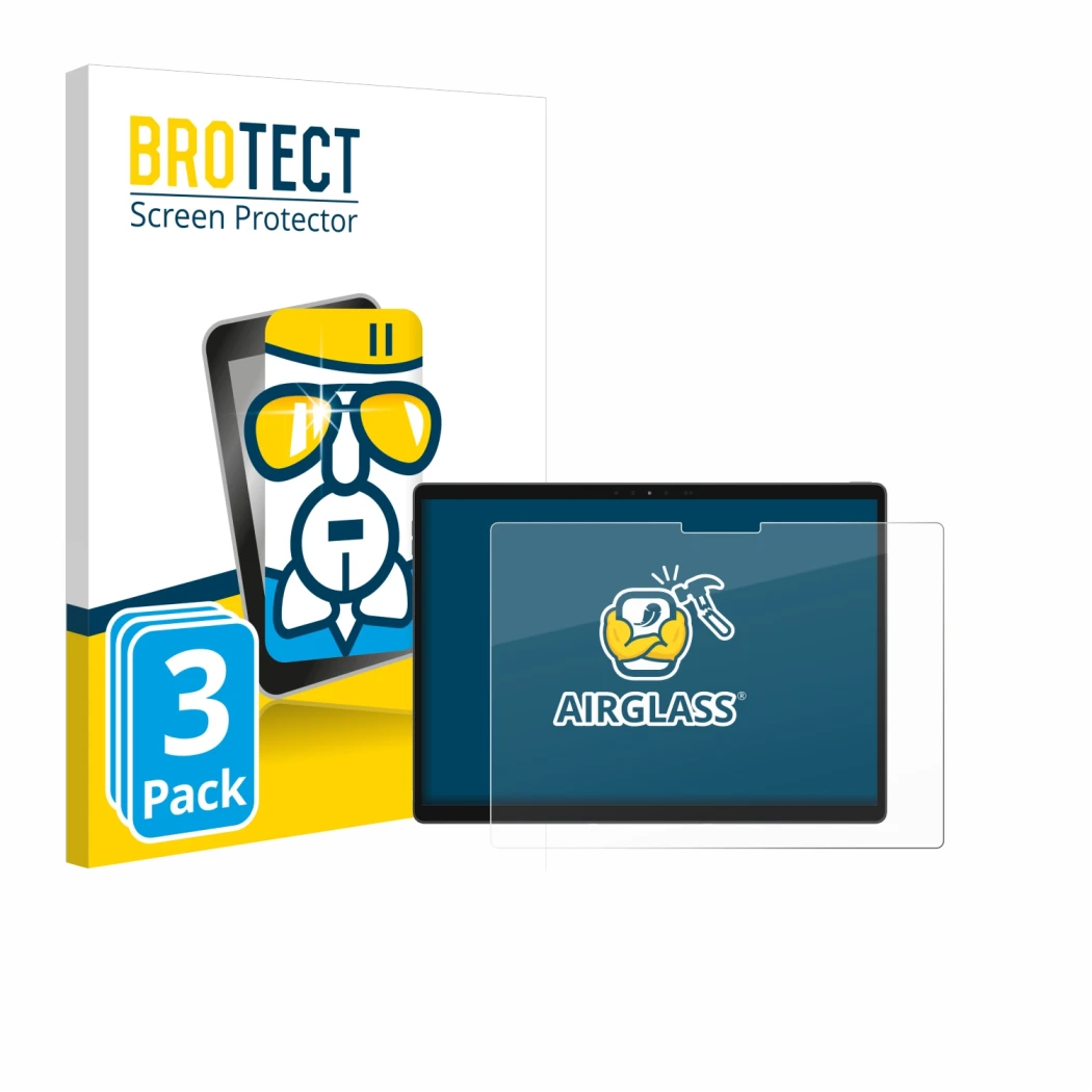 Vorderseite einer Produktverpackung mit dem Markenlogo BROTECT. Daneben ist das Gerät Dell Latitude 7320 Detachable mit dem zu