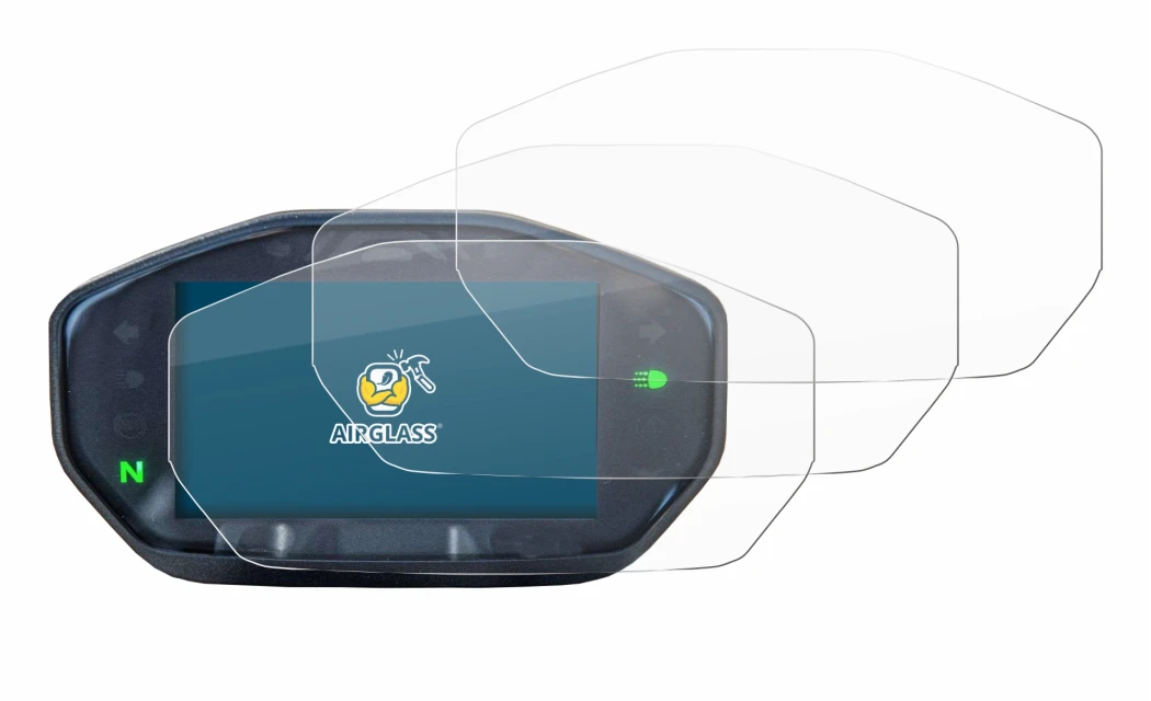 Abbildung des Geräts Ducati Monster / Monster + 2021 mit einer Vielzahl des Displayschutzes.