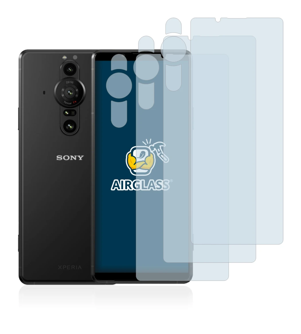 Abbildung des Geräts Sony Xperia Pro-I (Display+Kamera) mit einer Vielzahl des Displayschutzes.