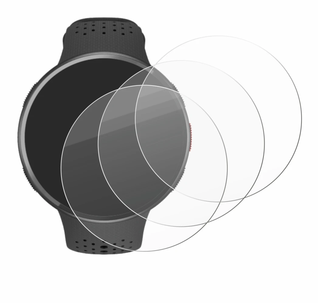 Abbildung des Geräts Polar Pacer Pro mit einer Vielzahl des Displayschutzes.