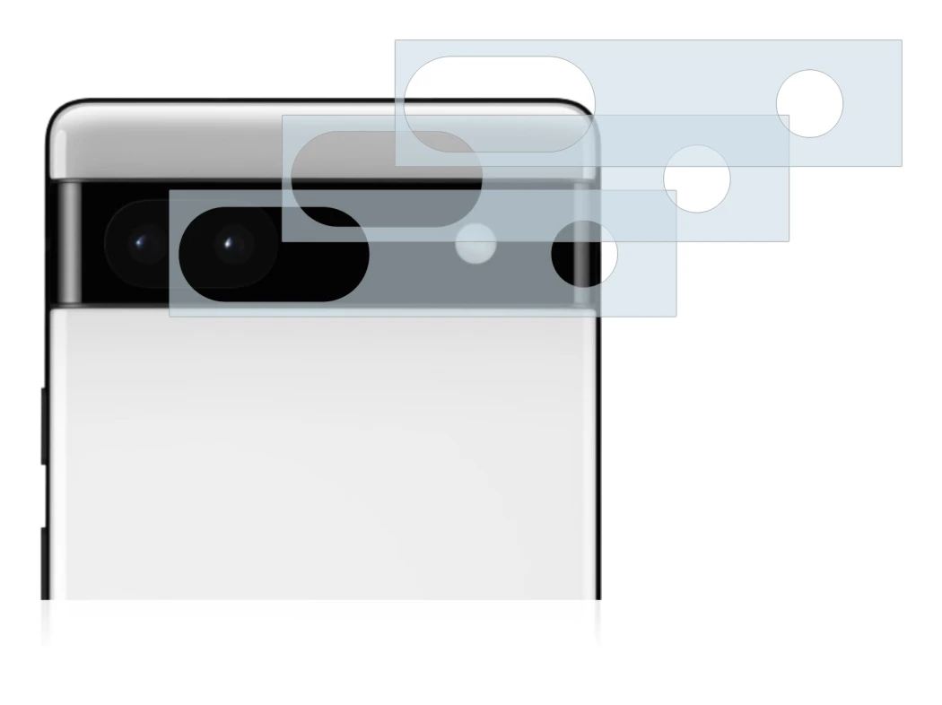 Abbildung des Geräts Google Pixel 6a (NUR Kameraschutz) mit einer Vielzahl des Displayschutzes.