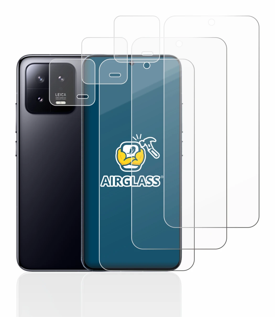 Abbildung des Geräts Xiaomi 13 (Display+Kamera) mit einer Vielzahl des Displayschutzes.