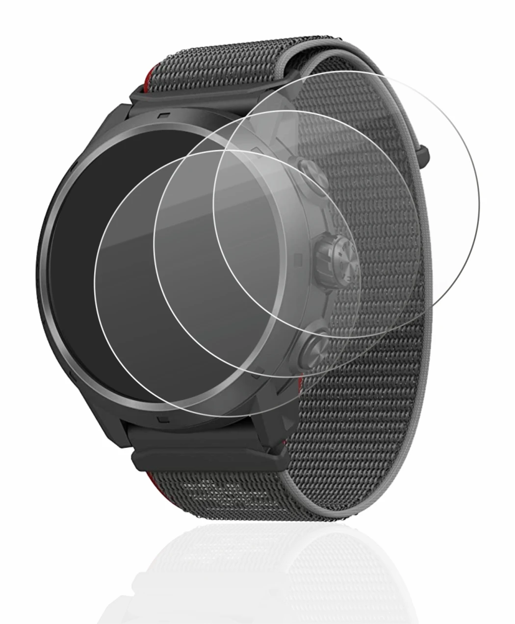 Abbildung des Geräts Coros Apex 2 Pro mit einer Vielzahl des Displayschutzes.