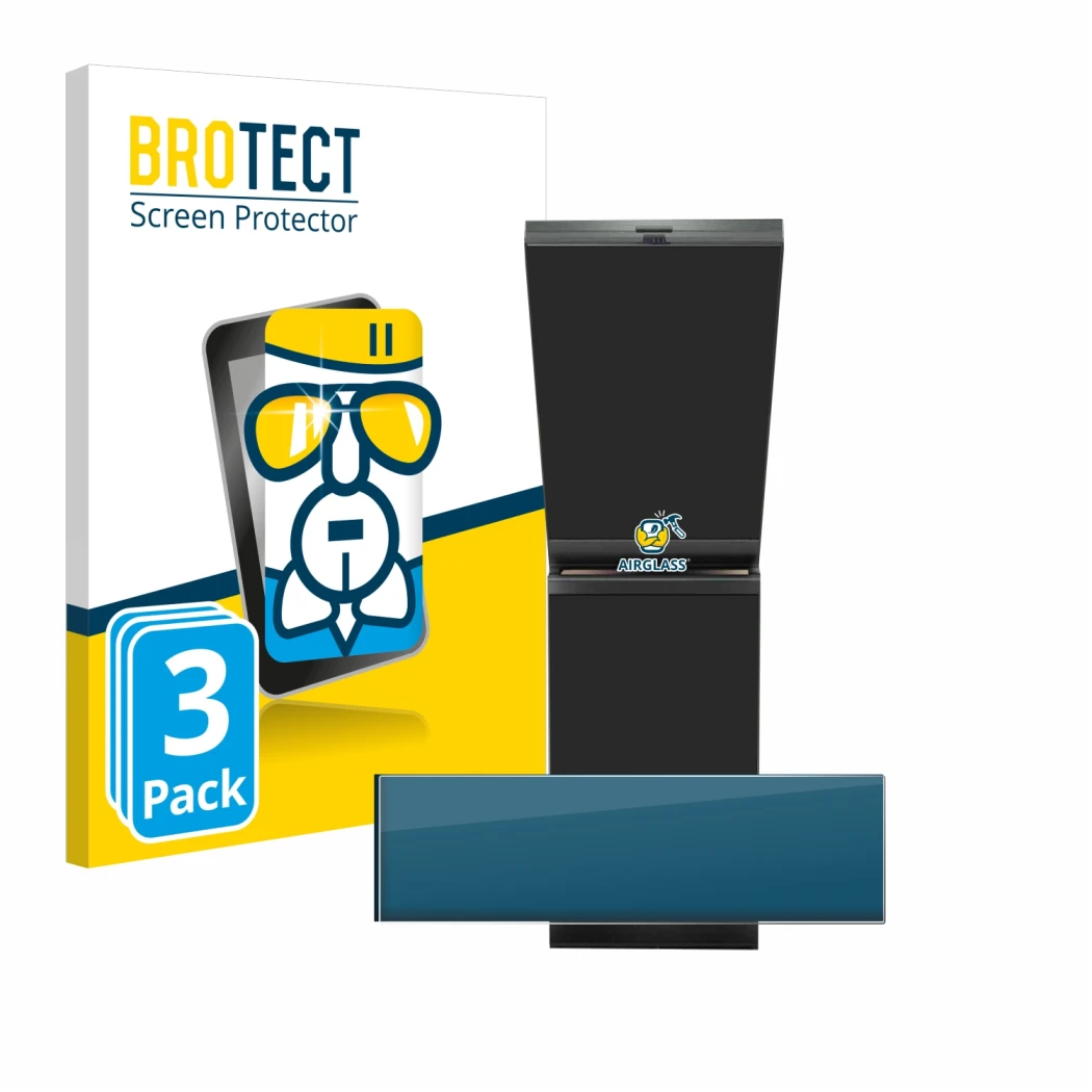 Vorderseite einer Produktverpackung mit dem Markenlogo BROTECT. Daneben ist das Gerät ASUS ROG Zephyrus Duo 16 2023 (NUR Touch