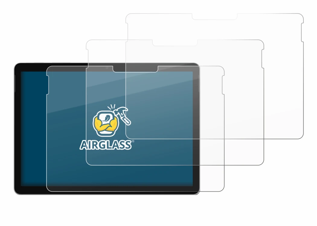 Abbildung des Geräts Microsoft Surface Go 4 mit einer Vielzahl des Displayschutzes.