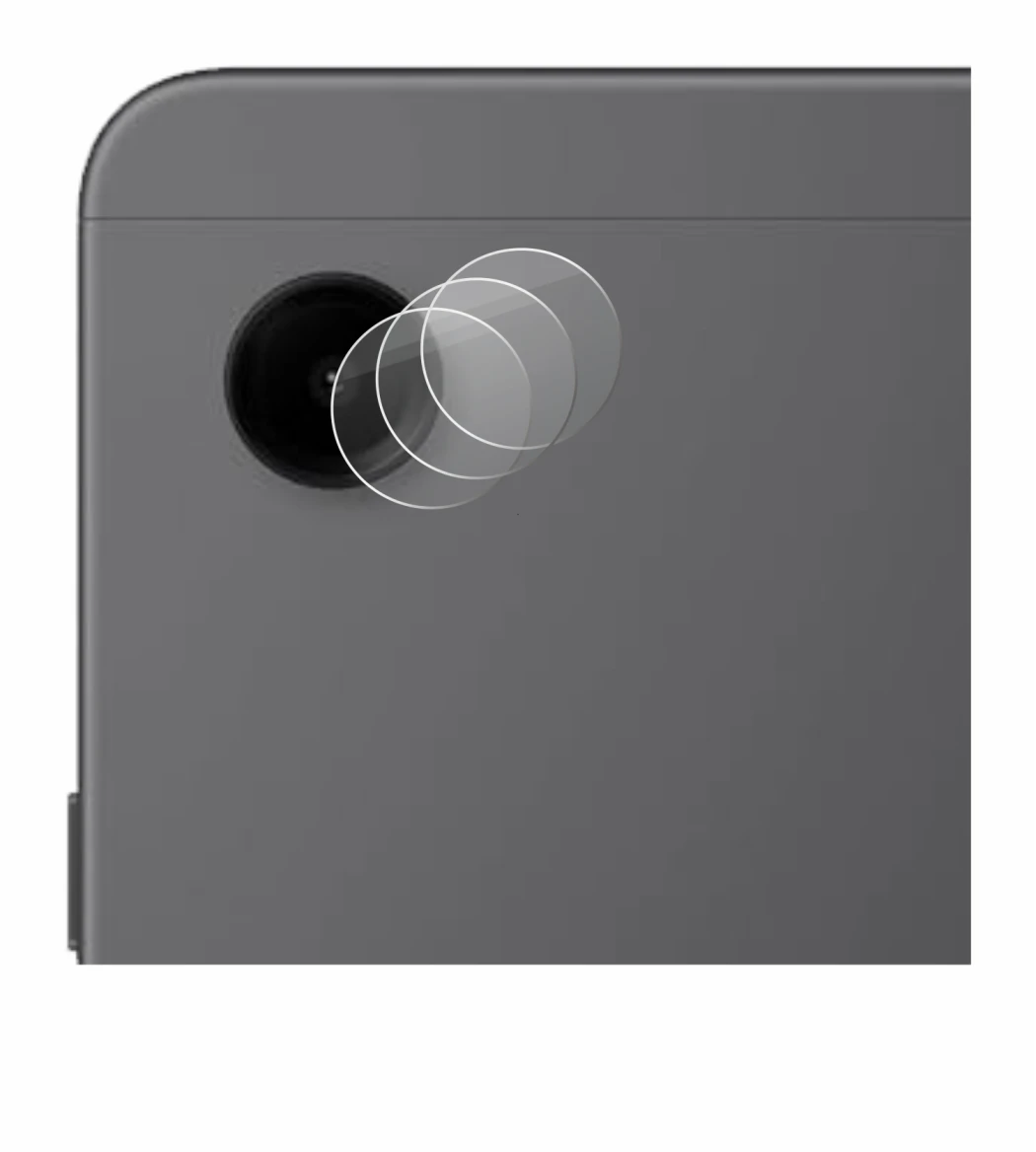 Abbildung des Geräts Samsung Galaxy Tab A9 LTE (NUR Kameraschutz) mit einer Vielzahl des Displayschutzes.