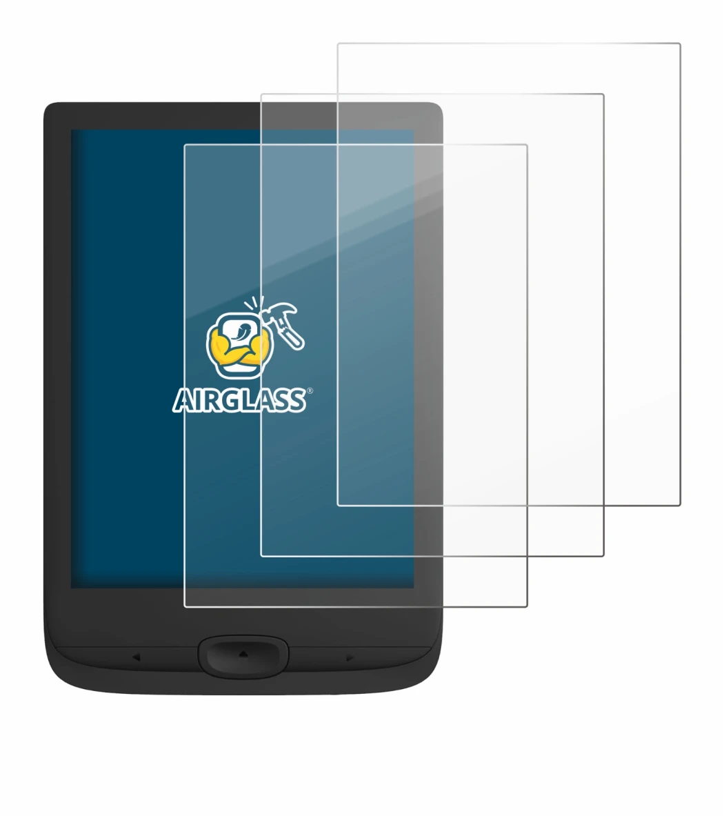 Abbildung des Geräts PocketBook Basic Lux 4 mit einer Vielzahl des Displayschutzes.