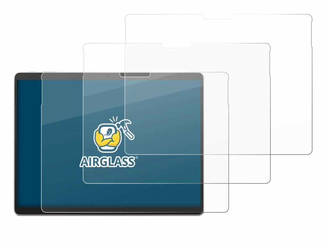 Abbildung des Geräts Microsoft Surface Pro 10 mit einer Vielzahl des Displayschutzes.