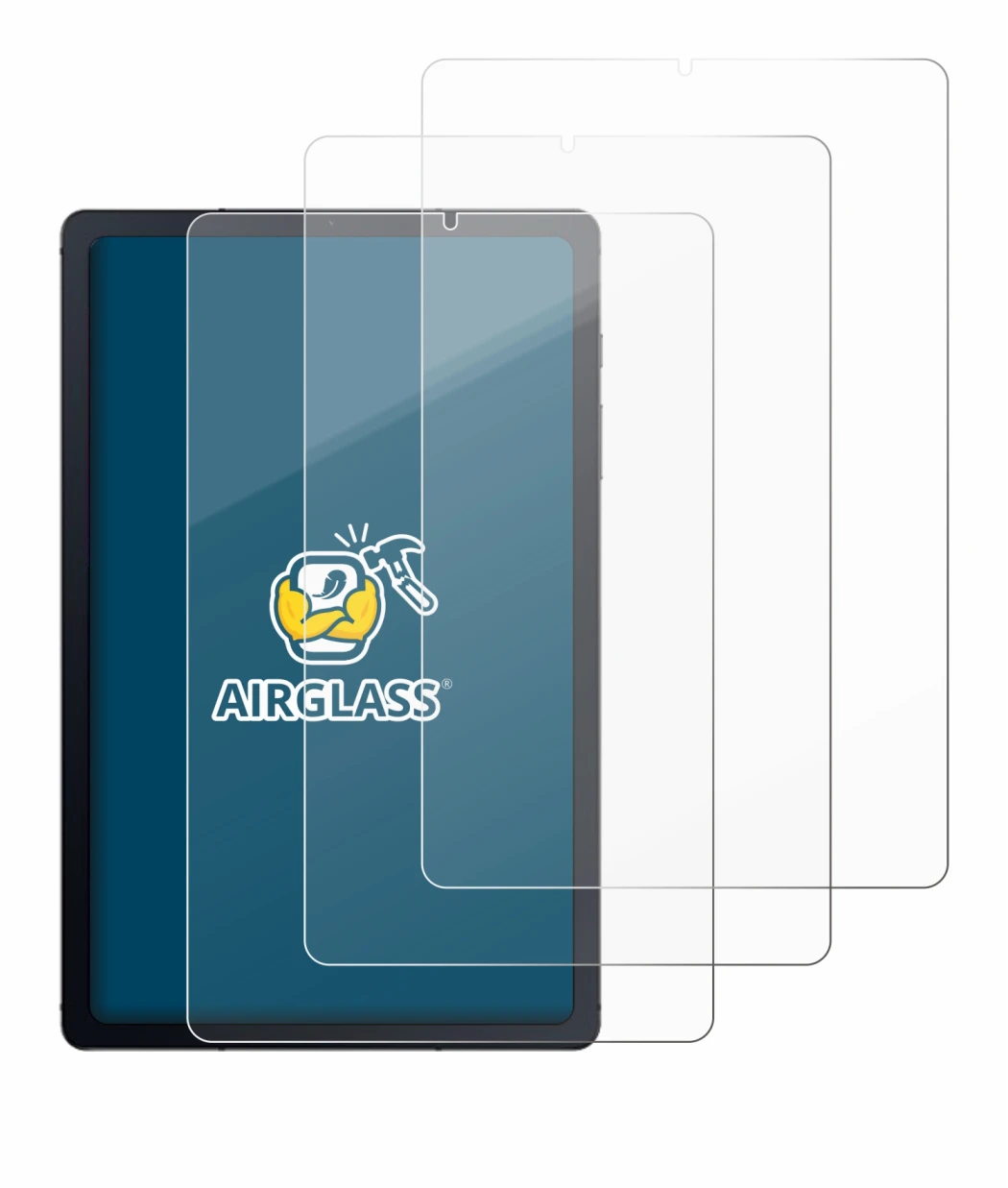 Abbildung des Geräts Samsung Galaxy Tab S6 Lite WiFi 2024 mit einer Vielzahl des Displayschutzes.