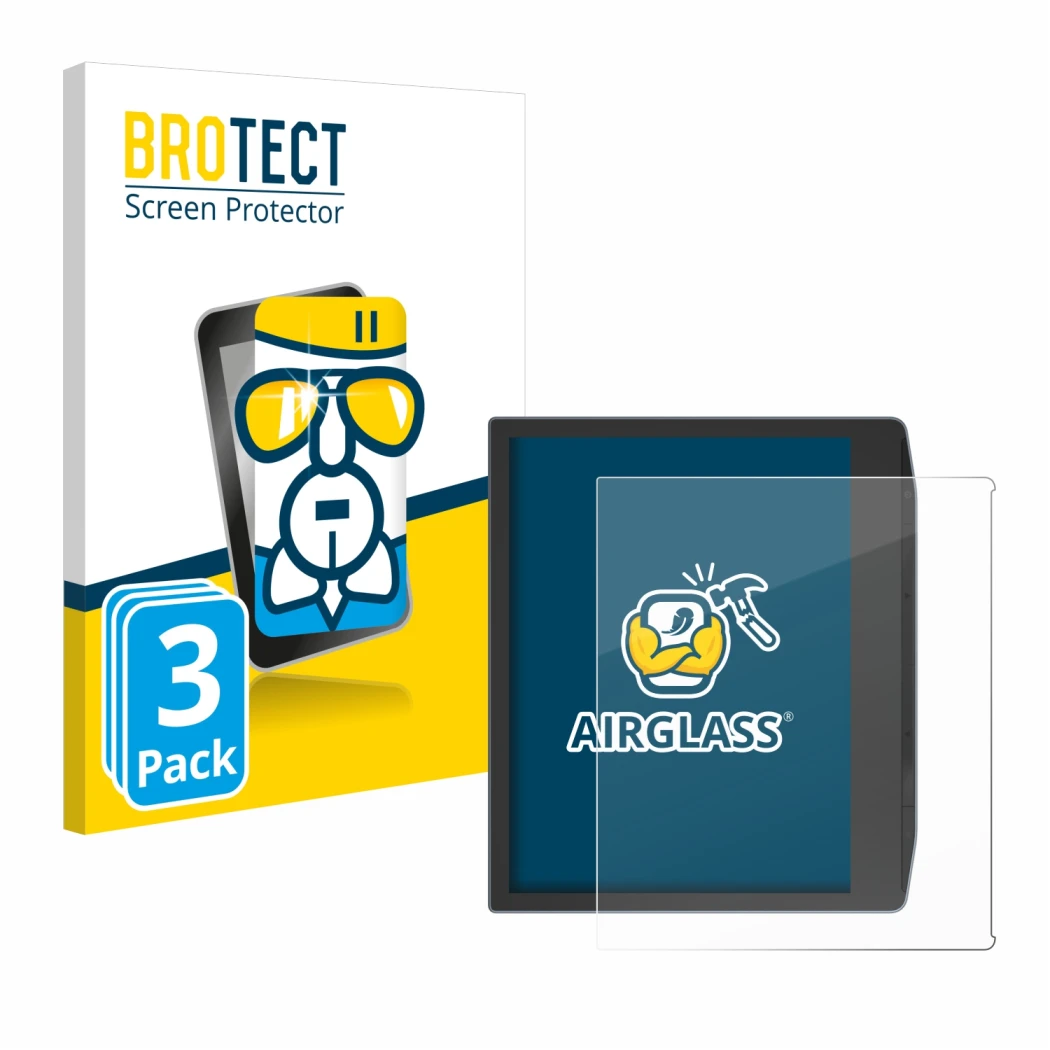 Vorderseite einer Produktverpackung mit dem Markenlogo BROTECT. Daneben ist das Gerät PocketBook Era Color mit dem zugehörigen