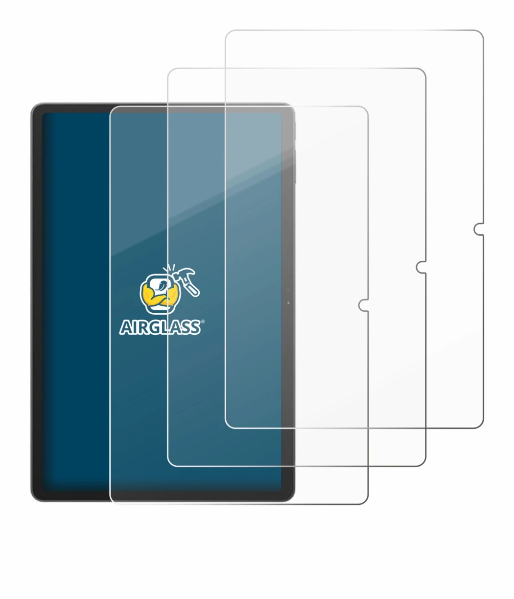 Abbildung des Geräts Blackview Tab 16 Pro mit einer Vielzahl des Displayschutzes.