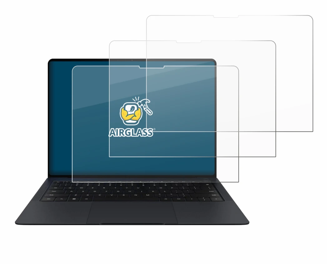 Abbildung des Geräts Huawei MateBook X Pro 2024 mit einer Vielzahl des Displayschutzes.