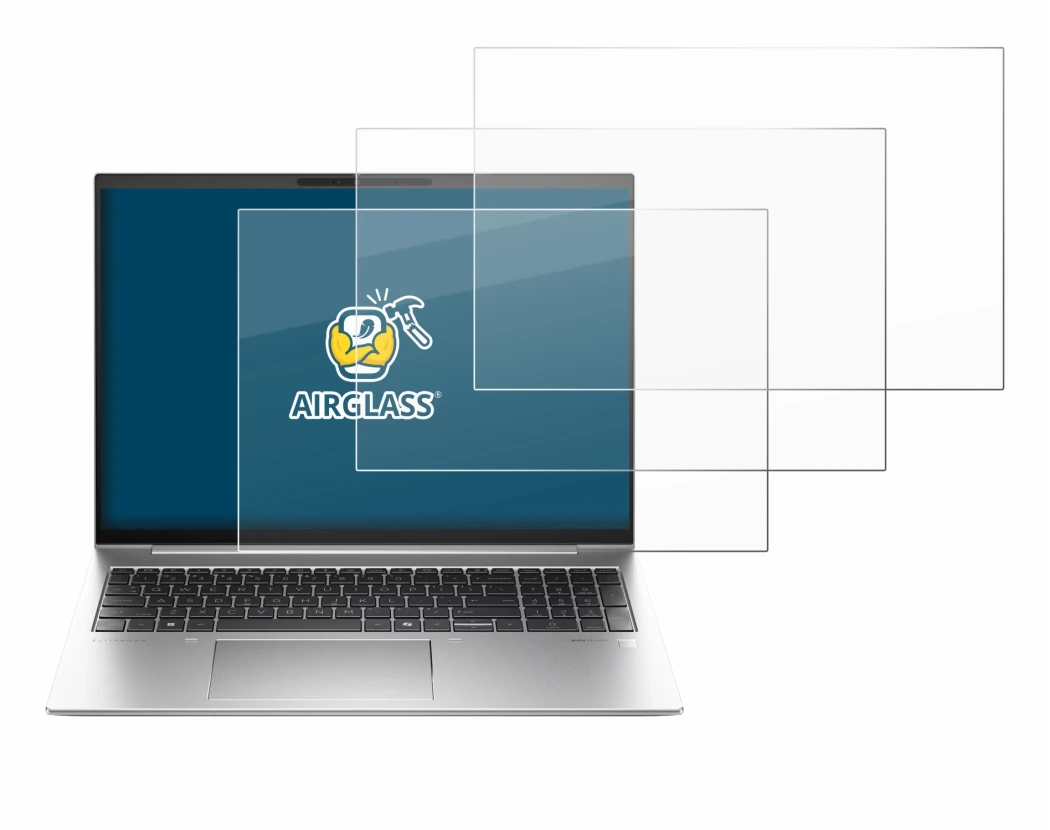 Abbildung des Geräts HP EliteBook 860 G11 mit einer Vielzahl des Displayschutzes.