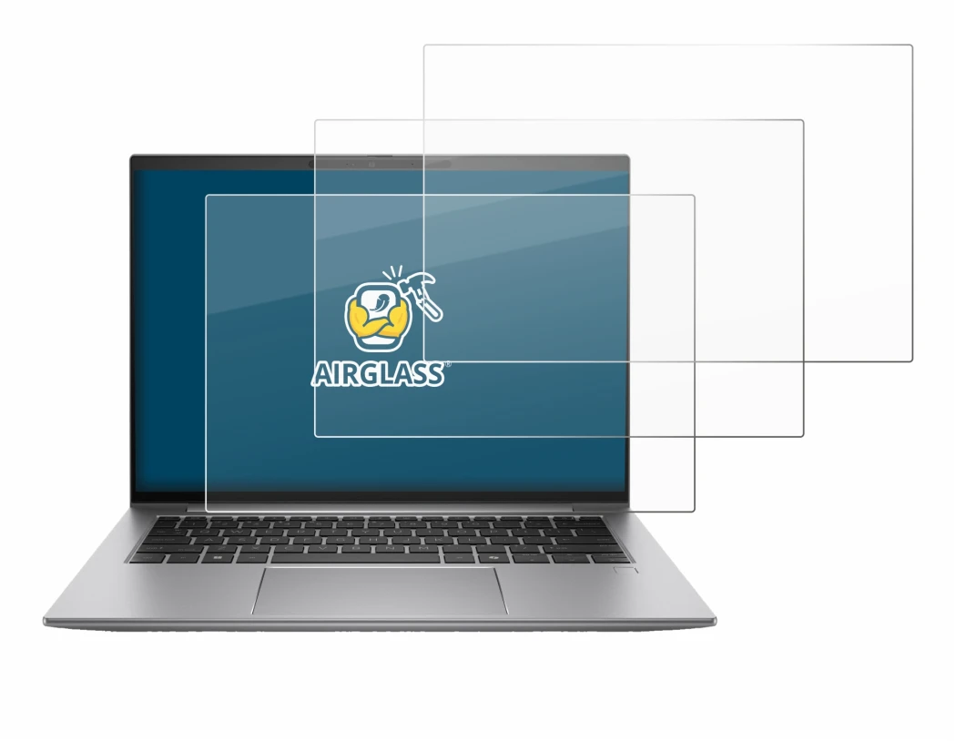 Abbildung des Geräts HP Zbook Firefly 14 G11 mit einer Vielzahl des Displayschutzes.