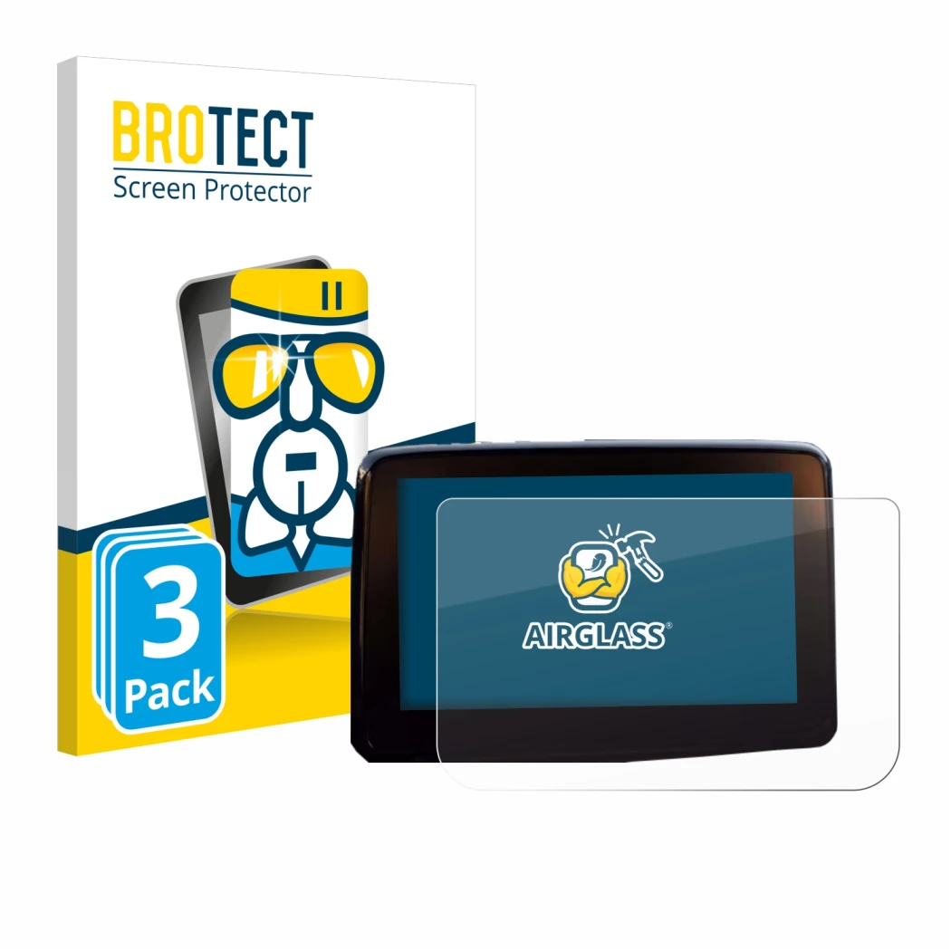 Vorderseite einer Produktverpackung mit dem Markenlogo BROTECT. Daneben ist das Gerät Mazda 2 BJ 2024 mit dem zugehörigen Disp