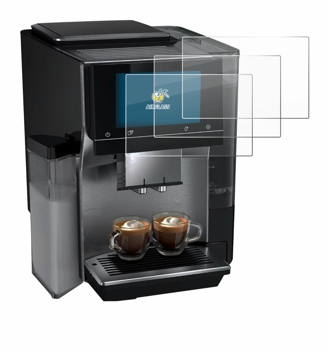 Abbildung des Geräts Siemens EQ700 mit einer Vielzahl des Displayschutzes.