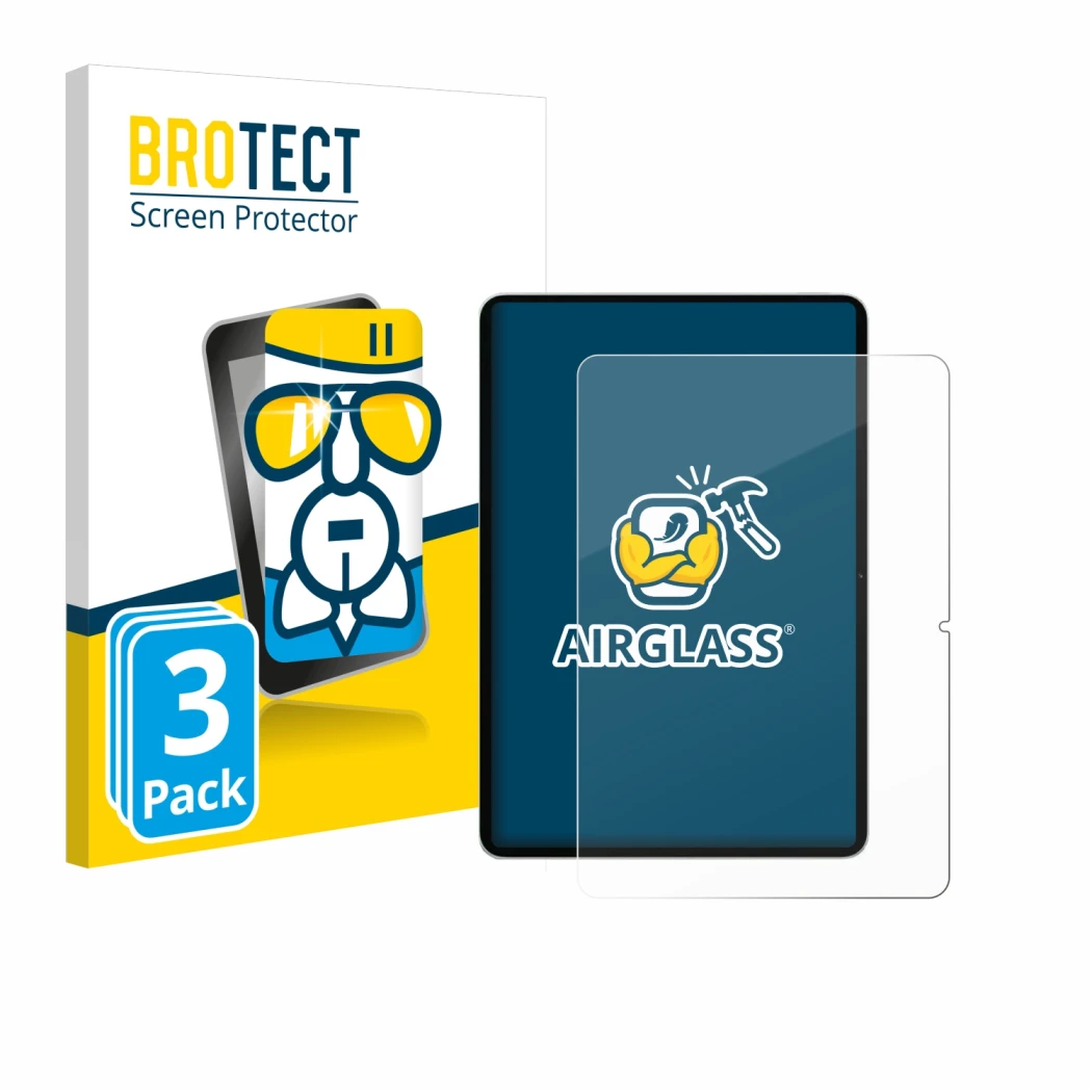 Vorderseite einer Produktverpackung mit dem Markenlogo BROTECT. Daneben ist das Gerät Xiaomi Pad 7 mit dem zugehörigen Display