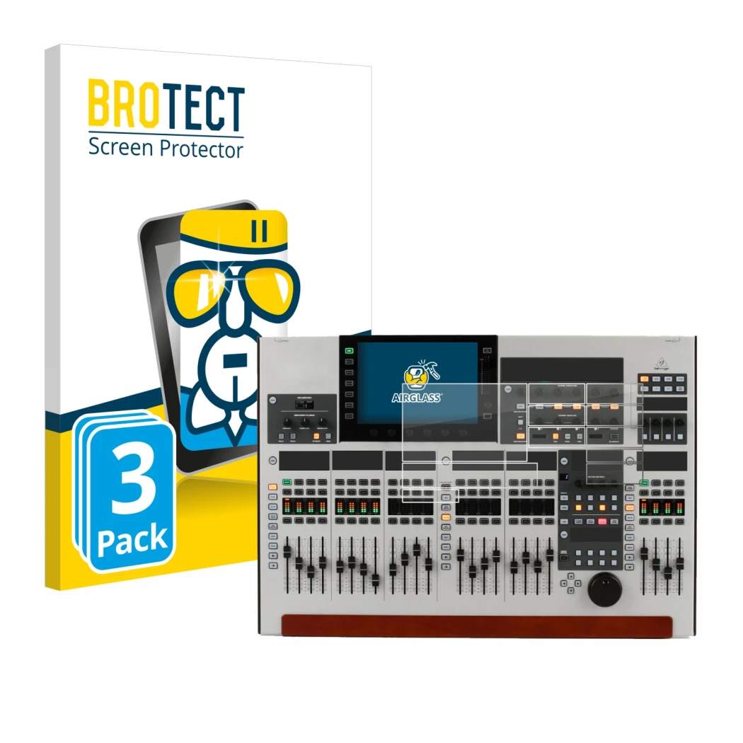 Vorderseite einer Produktverpackung mit dem Markenlogo BROTECT. Daneben ist das Gerät Behringer Wing (Set bestehend aus 11 Fol